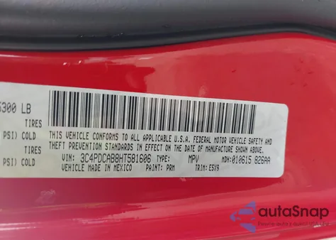 2017 Dodge Journey Se from USA, damaged, VIN 3C4PDCAB8HT581606